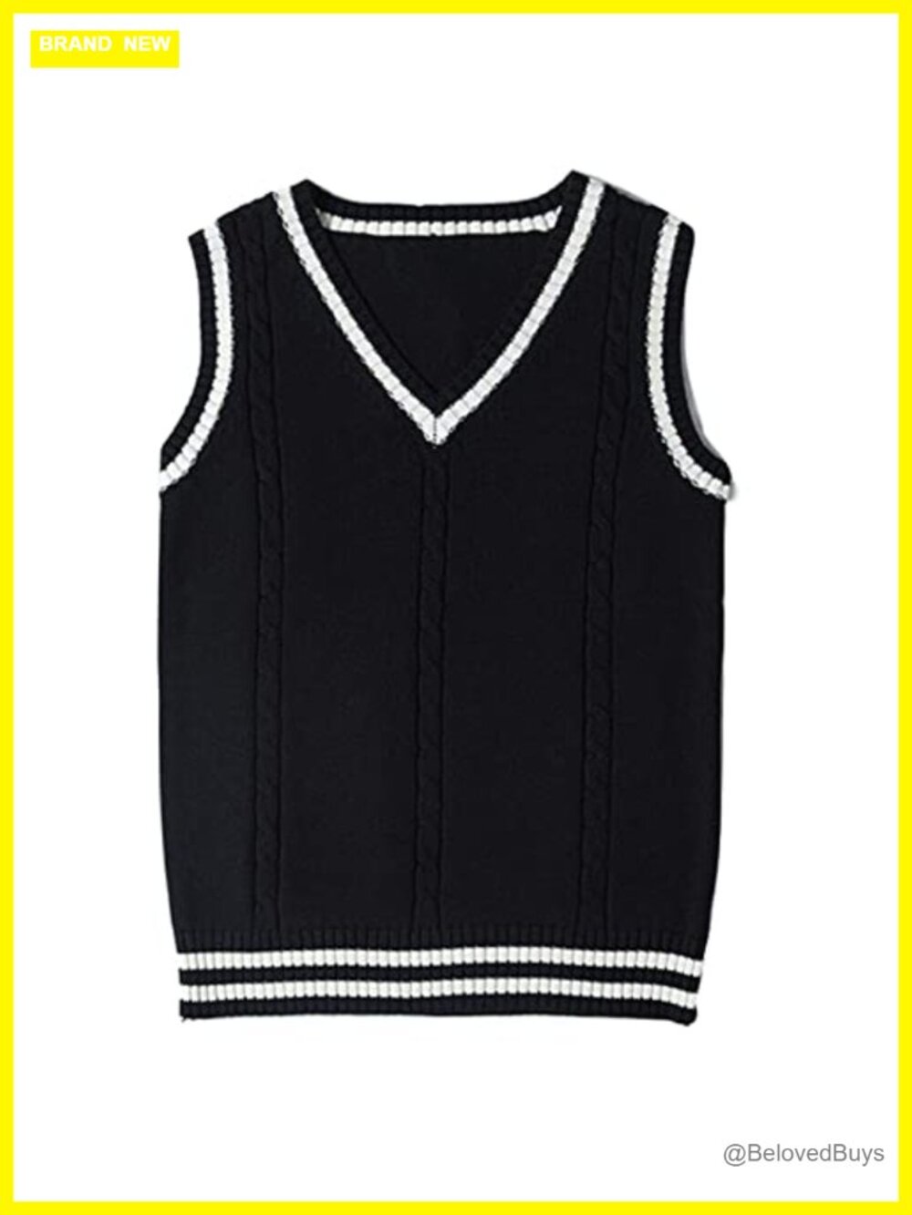 Women's V Neck Sweater Vest Solid Color Sleeveless Knit Pullover Tank Top